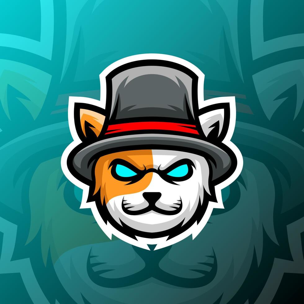 vector graphics illustration of a cat mafia in esport logo style. perfect for game team or product logo