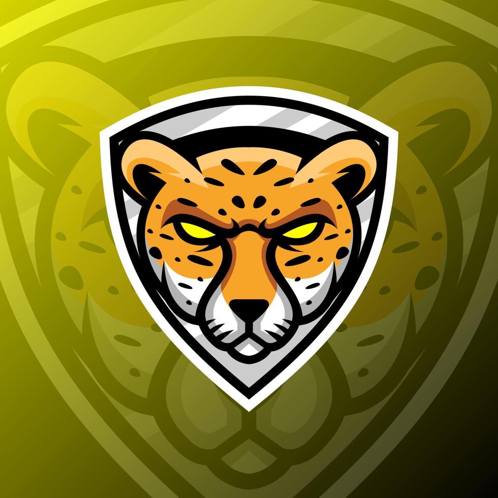 vector graphics illustration of a cheetah in esport logo style. perfect for game team or product logo