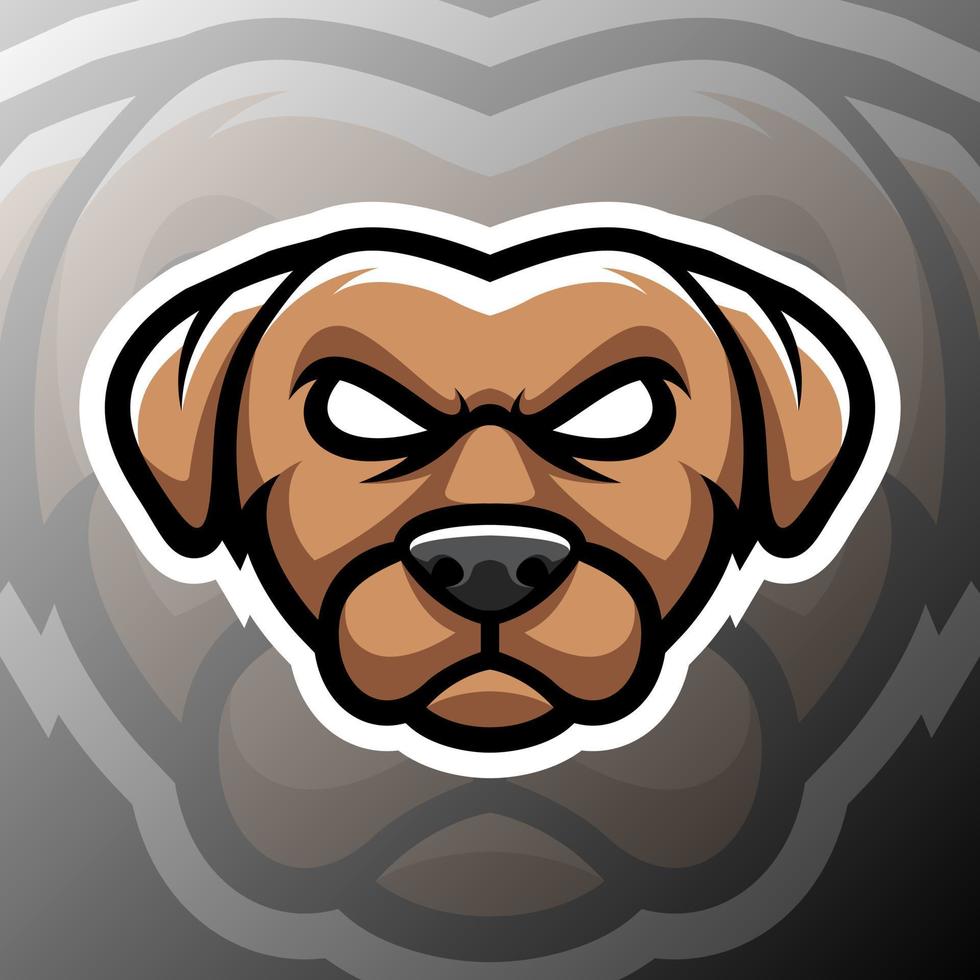 ilustración de gráficos vectoriales de un perro en estilo de logotipo de esport. perfecto para el equipo de juego o el logotipo del producto vector