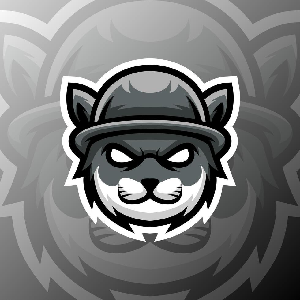 vector graphics illustration of a cat soldier in esport logo style. perfect for game team or product logo