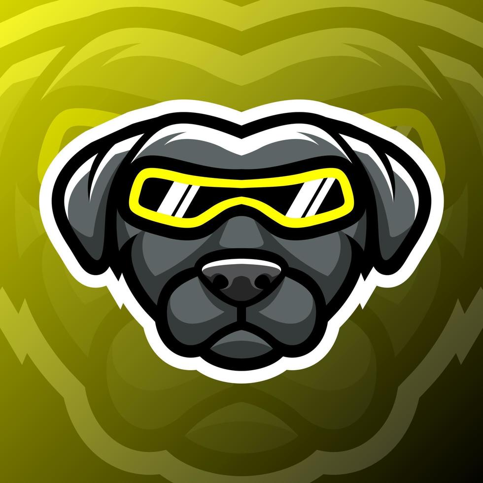 ilustración de gráficos vectoriales de un perro en estilo de logotipo de esport. perfecto para el equipo de juego o el logotipo del producto vector