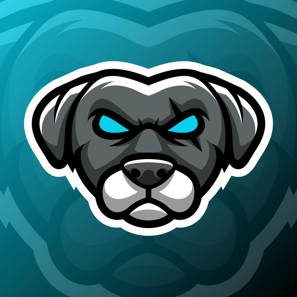 ilustración de gráficos vectoriales de un perro en estilo de logotipo de esport. perfecto para el equipo de juego o el logotipo del producto vector