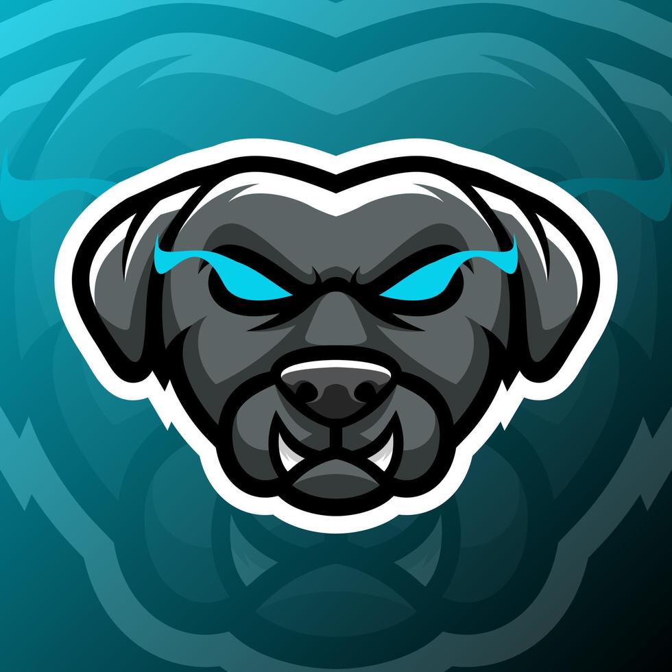 vector graphics illustration of a dog in esport logo style. perfect for game team or product logo