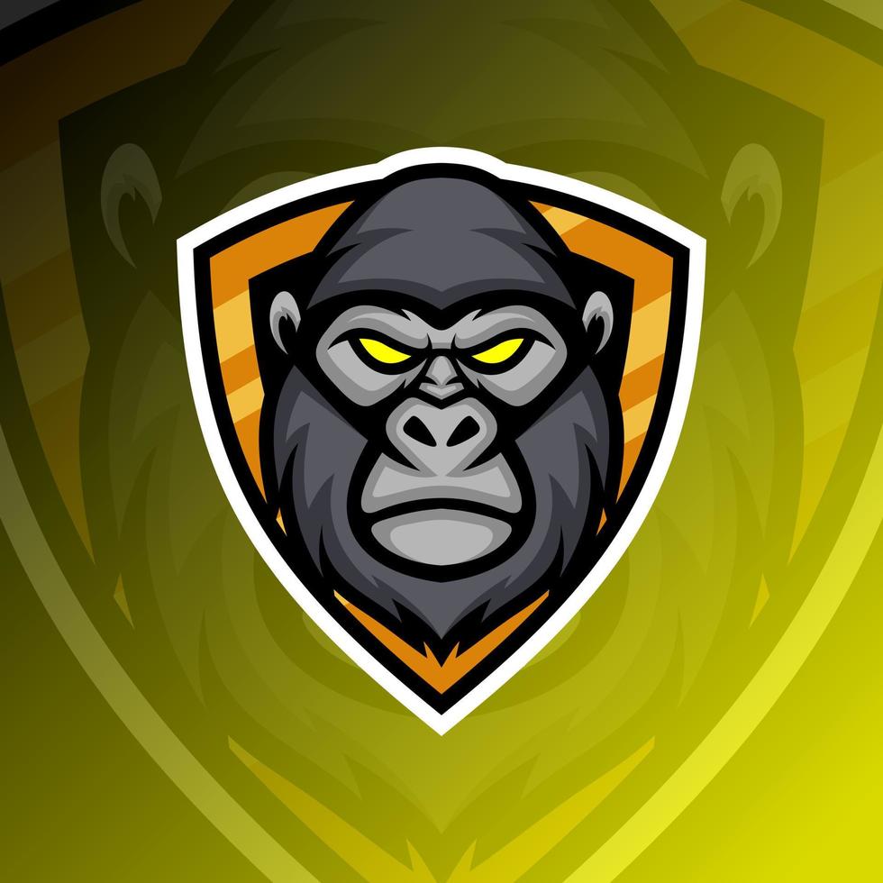 vector graphics illustration of a gorilla in esport logo style. perfect for game team or product logo