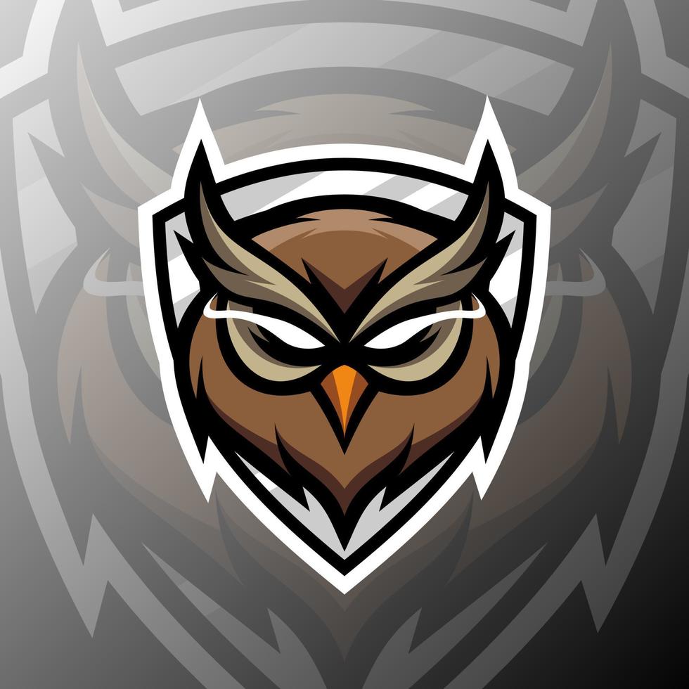 vector graphics illustration of a owl in esport logo style. perfect for game team or product logo