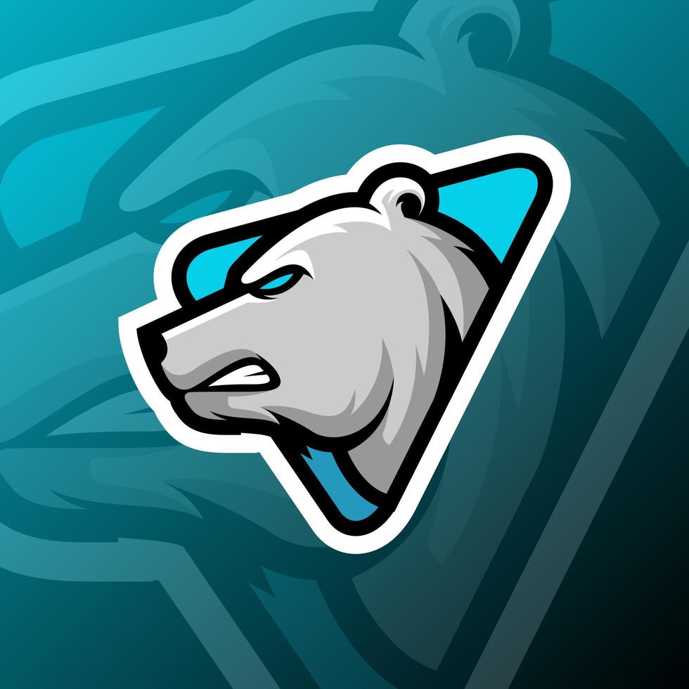 ilustración gráfica vectorial de un oso blanco en estilo de logotipo de esport. perfecto para el equipo de juego o el logotipo del producto vector