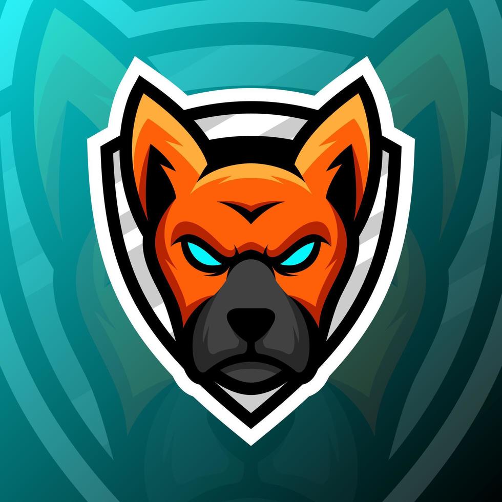 ilustración de gráficos vectoriales de un perro en estilo de logotipo de esport. perfecto para el equipo de juego o el logotipo del producto vector