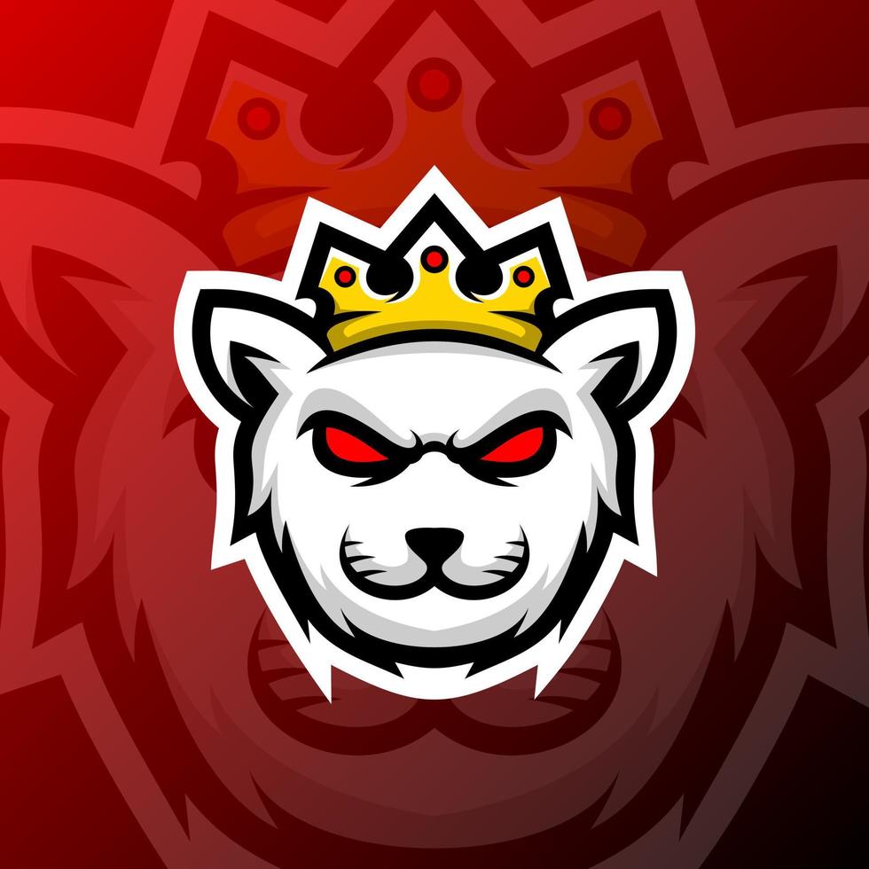 vector graphics illustration of a cat king in esport logo style. perfect for game team or product logo