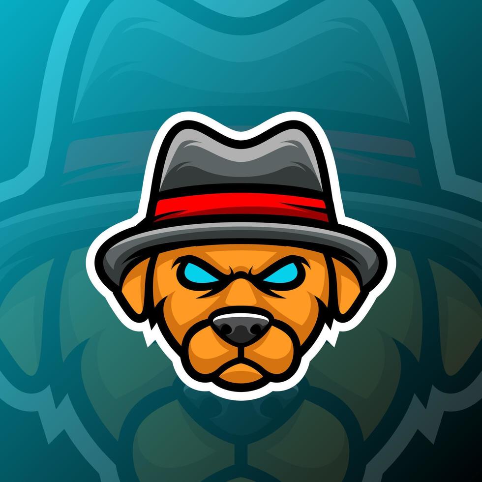 ilustración gráfica vectorial de una mafia de perros en estilo de logotipo de esport. perfecto para el equipo de juego o el logotipo del producto vector