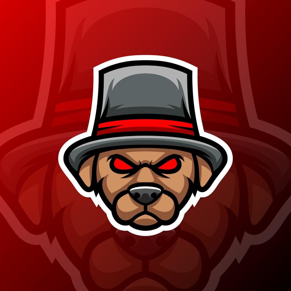 vector graphics illustration of a dog magic in esport logo style. perfect for game team or product logo