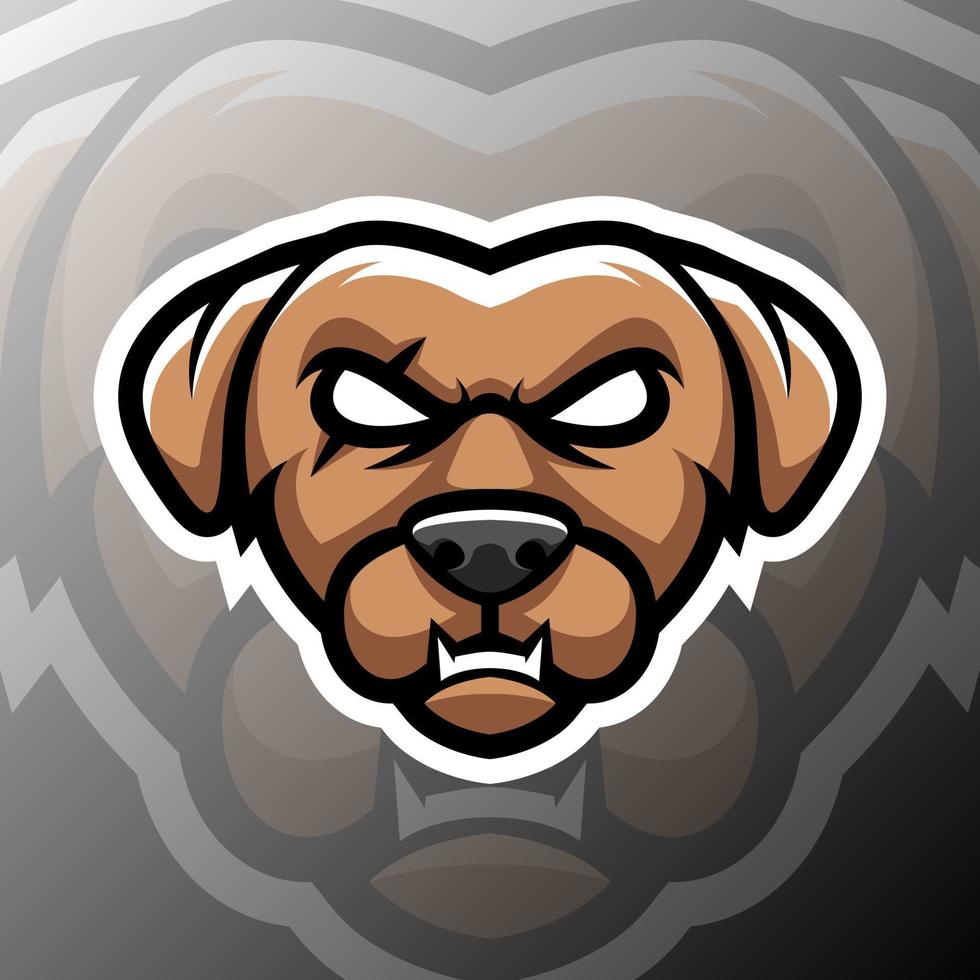 vector graphics illustration of a dog in esport logo style. perfect for game team or product logo