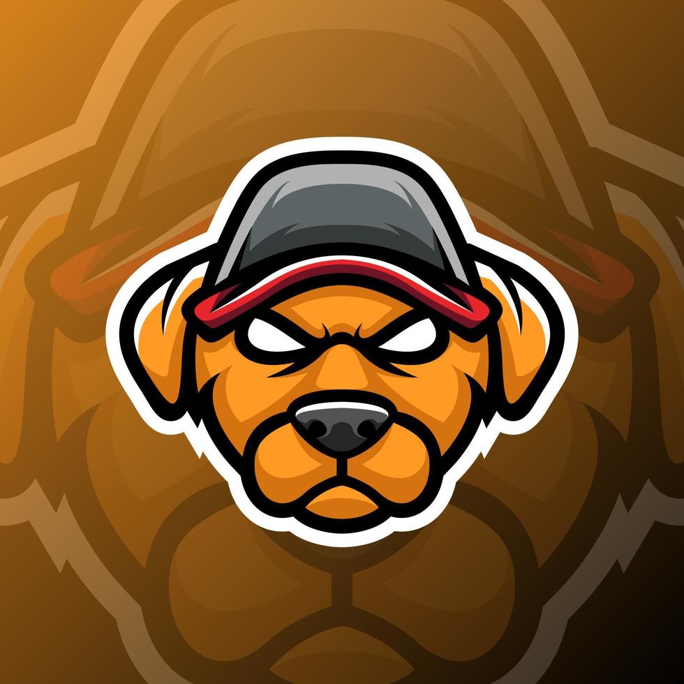 ilustración de gráficos vectoriales de un perro en estilo de logotipo de esport. perfecto para el equipo de juego o el logotipo del producto vector