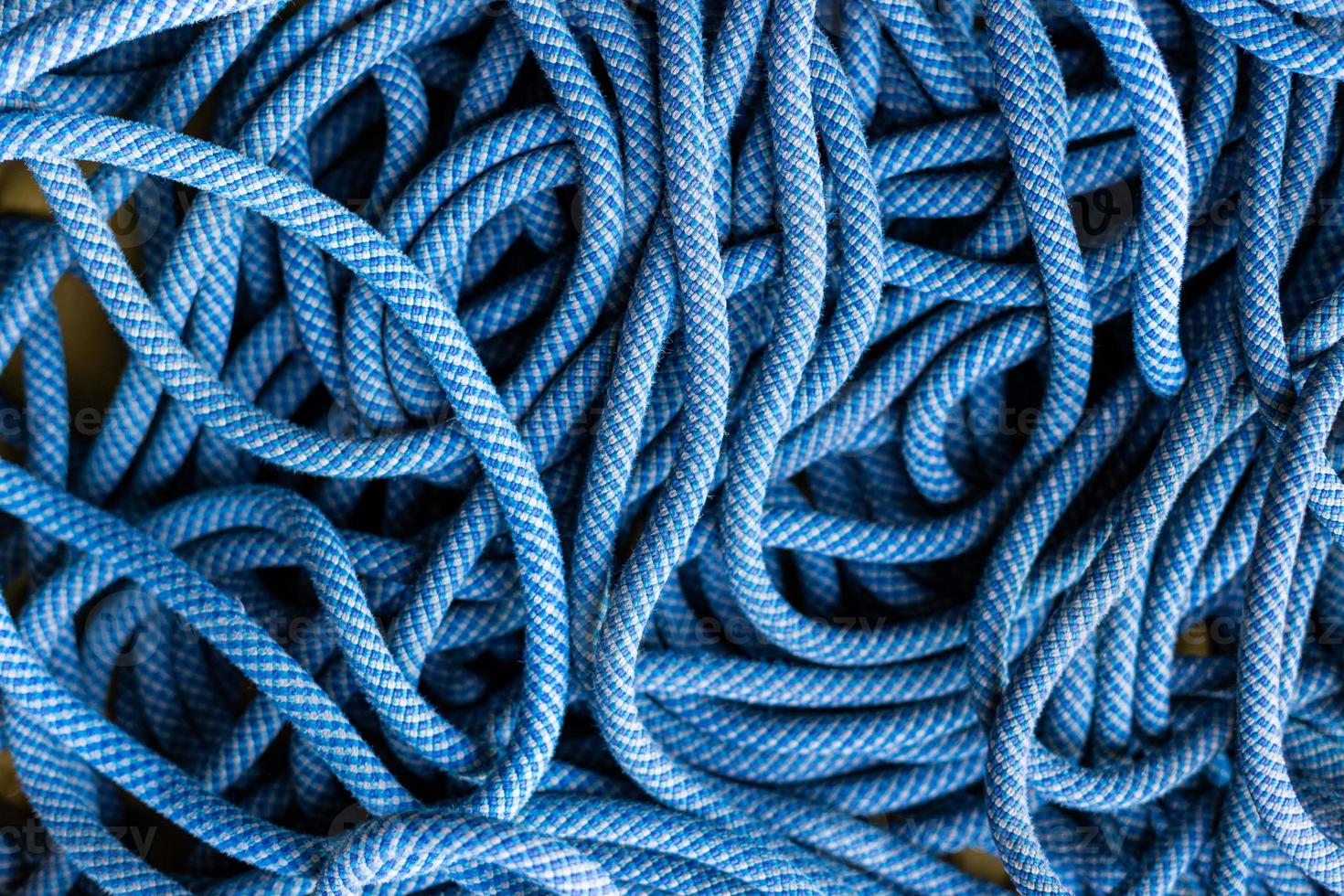 blue rope for climbing and mountaineering photo