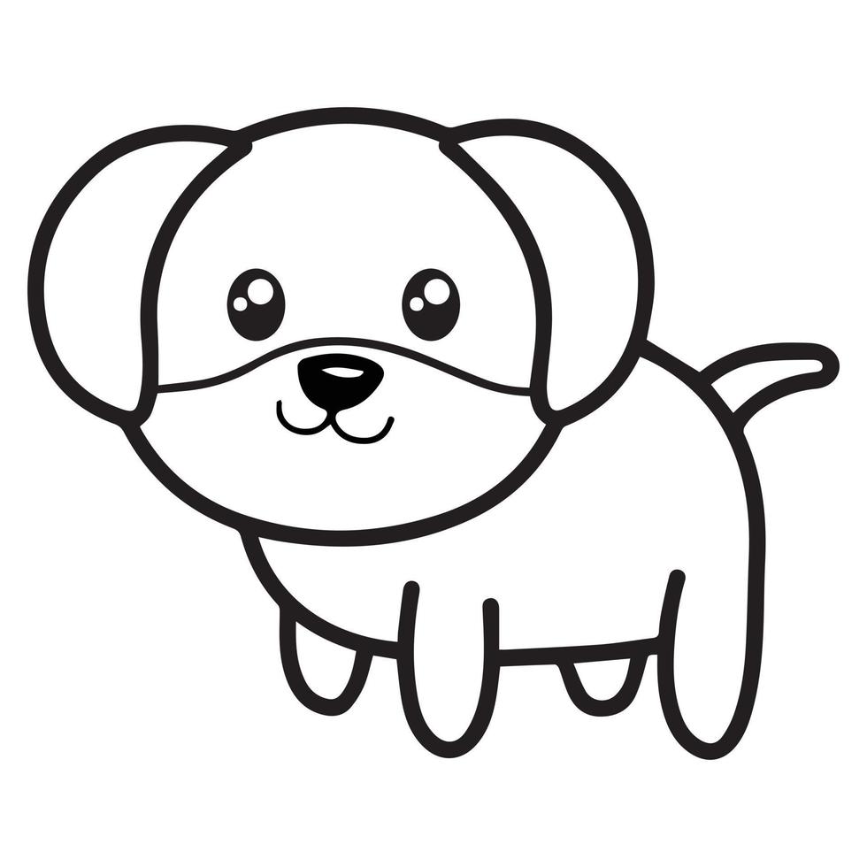 Kids Coloring Pages, Cute Dog Character Vector illustration EPS ...