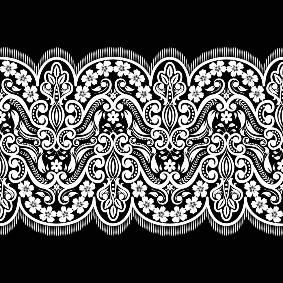 Vertical Seamless pattern lace. vector