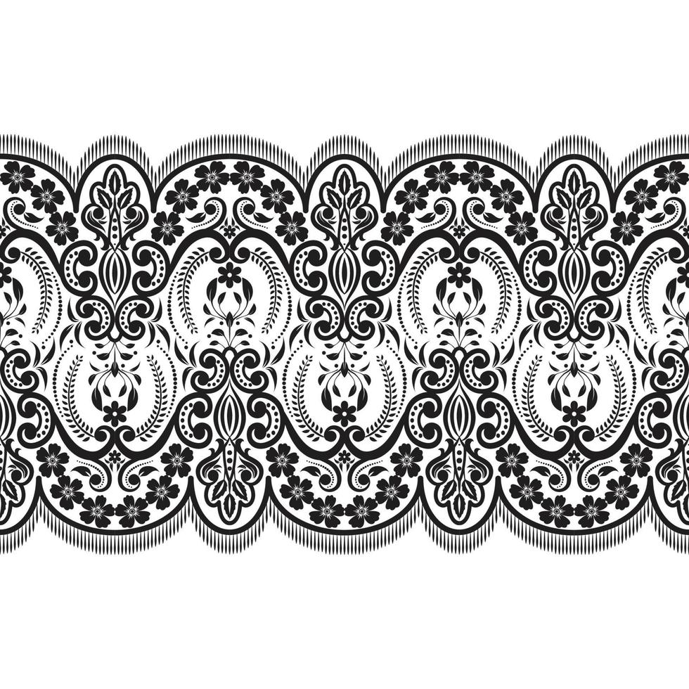 Vertical Seamless pattern lace. vector