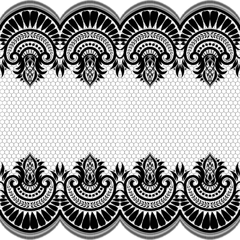 Vertical Seamless pattern lace. vector