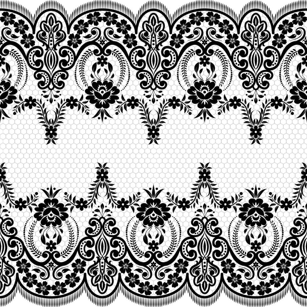 Vertical Seamless pattern lace. vector