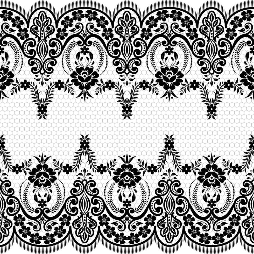 Vertical Seamless pattern lace. vector