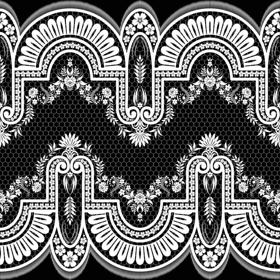 Vertical Seamless pattern lace. vector