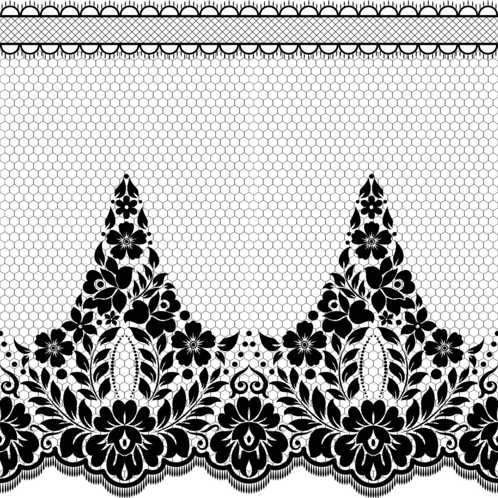 Vertical Seamless pattern lace. vector