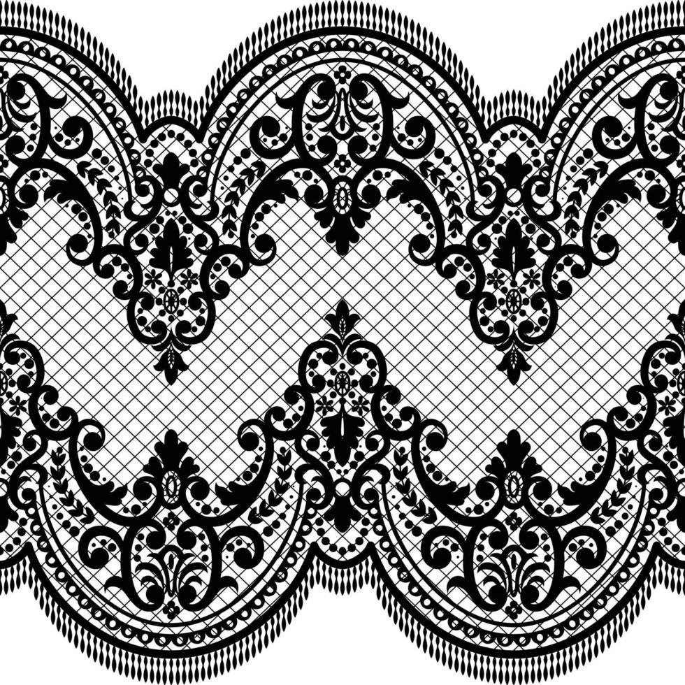 Lace seamless pattern with flowers vector