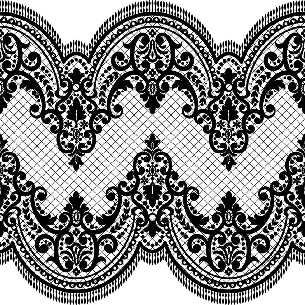 Lace seamless pattern with flowers vector