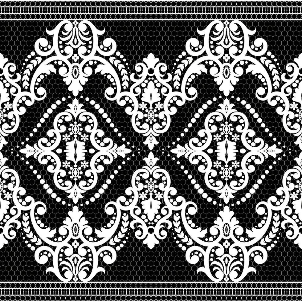 Lace seamless pattern with flowers vector