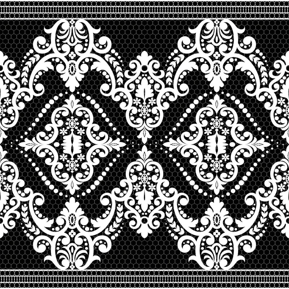 Lace seamless pattern with flowers vector