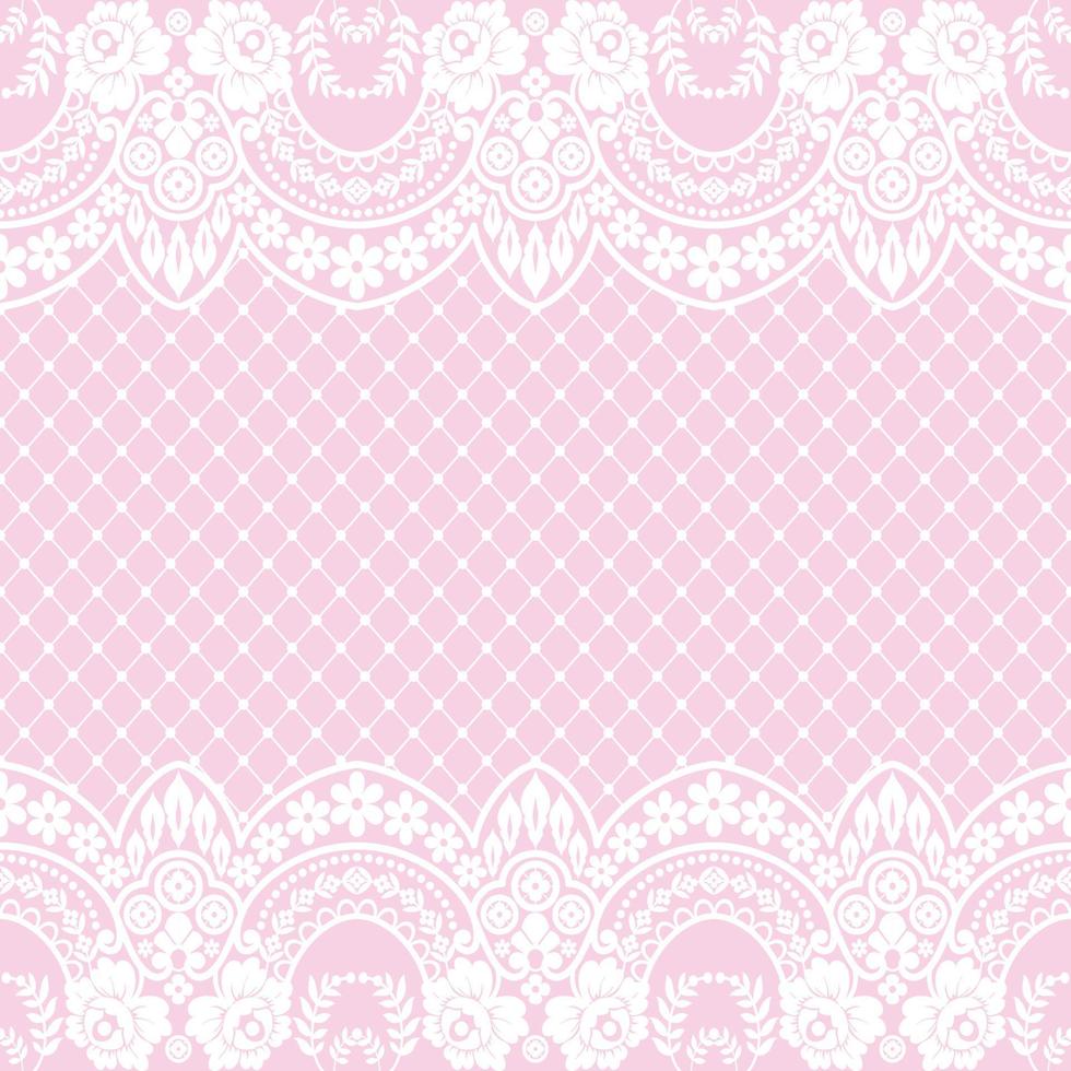 Lace seamless pattern with flowers vector