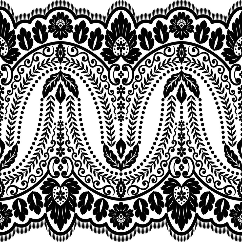 Lace seamless pattern with flowers vector