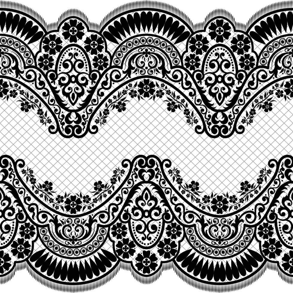 Vertical Seamless pattern lace. vector