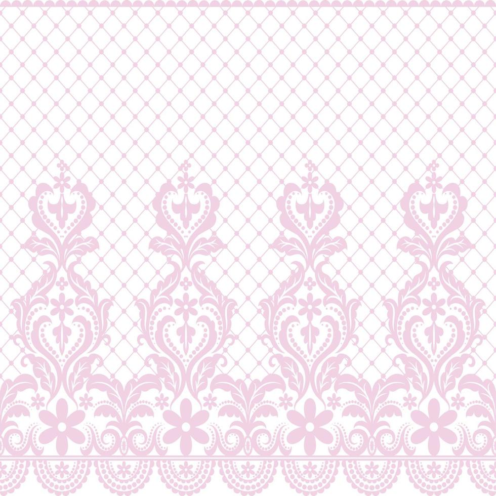 Lace seamless pattern with flowers vector