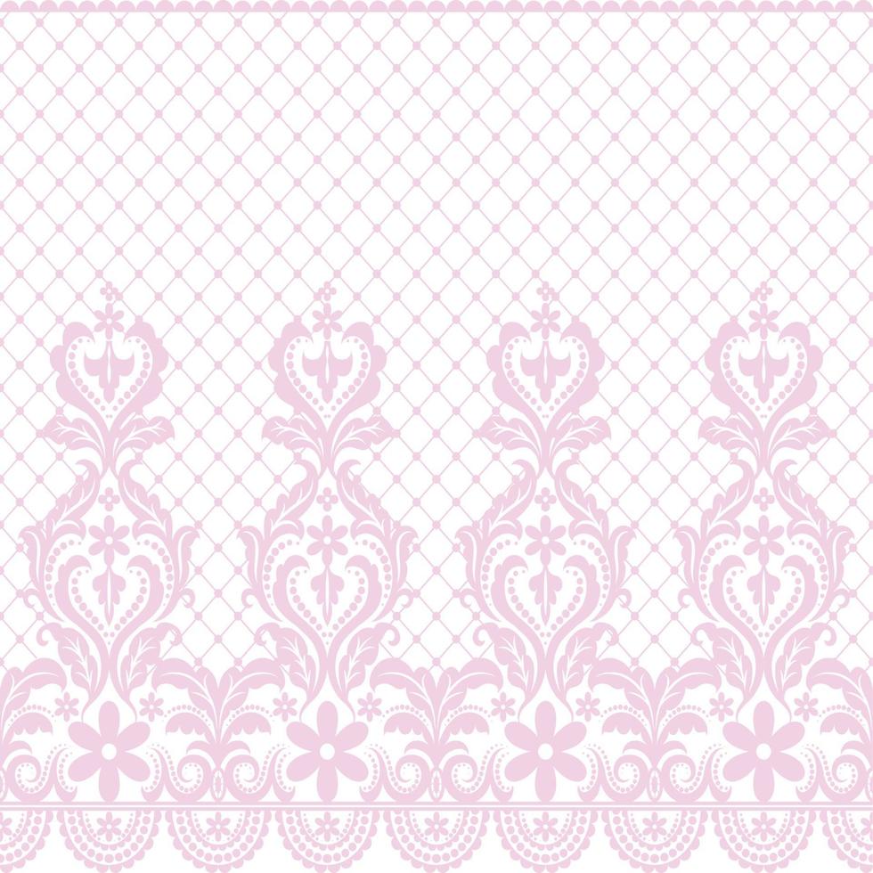 Lace seamless pattern with flowers vector