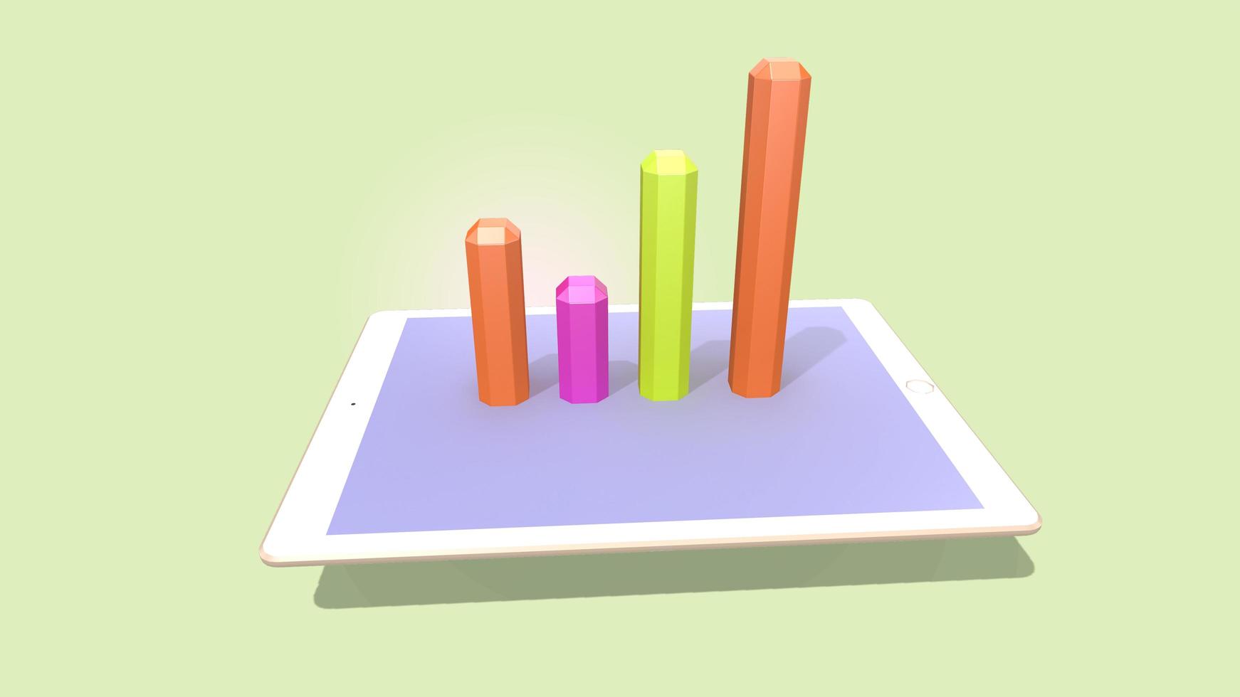 3d render statistic charts. Idea Business growth ,graph on a tablet photo