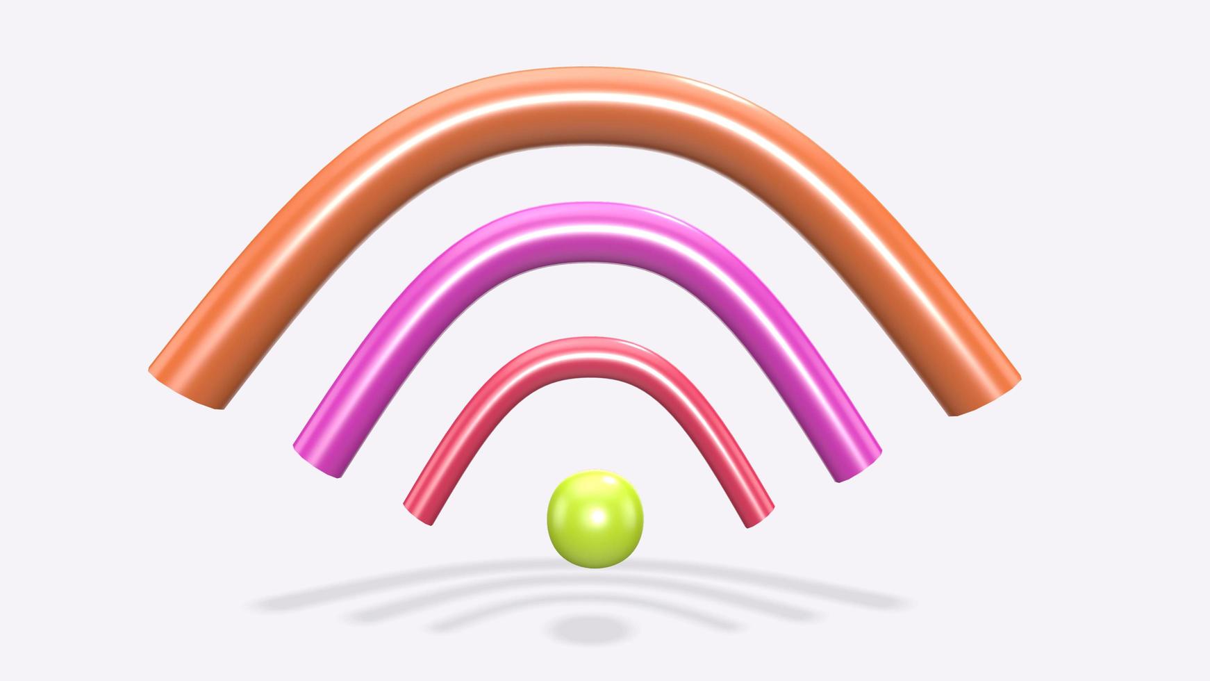 3D render colorful wifi icon on white background photo