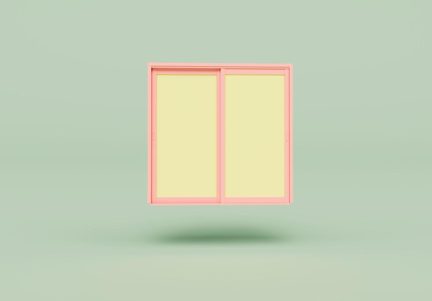 3d render of window isolated on Pastel background, 3d background minimal scene photo