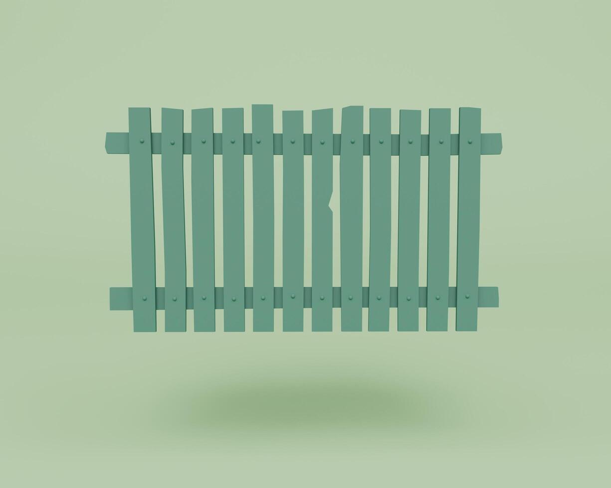 3d render of Fence isolated on Pastel background, 3d background minimal scene photo