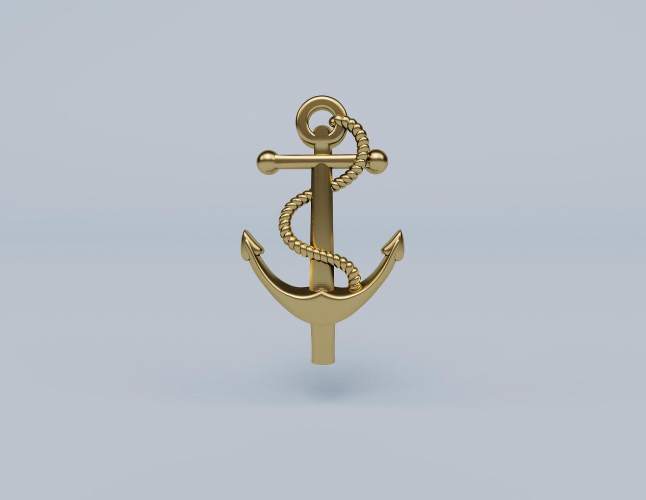 3d render of Anchor pendant isolated on Pastel background, 3d background minimal scene photo