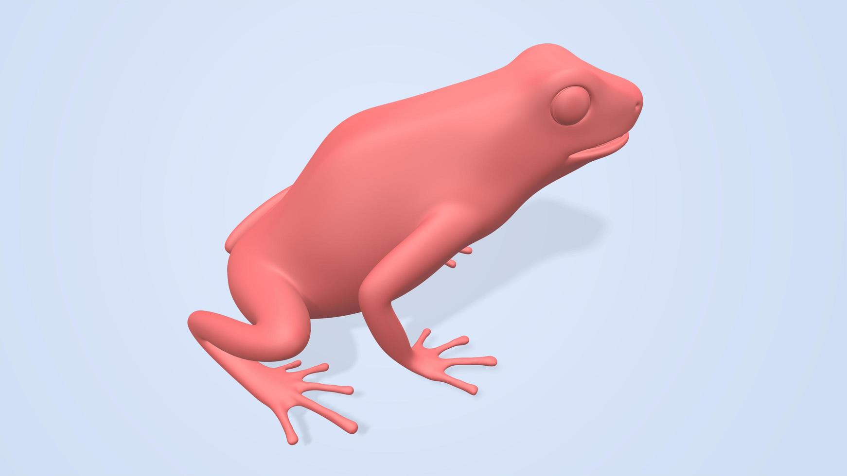 3d render prink color Frog on white background photo