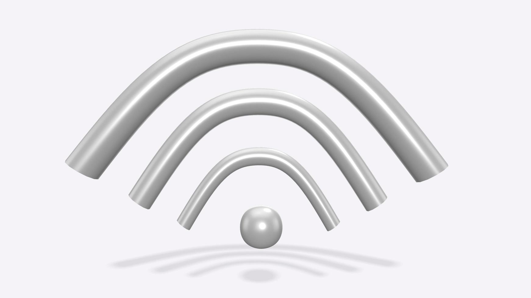 3D render colorful wifi icon on white background photo