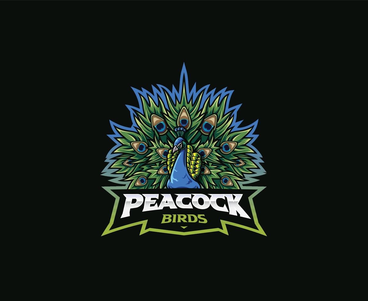 logotipo de la mascota del pavo real vector