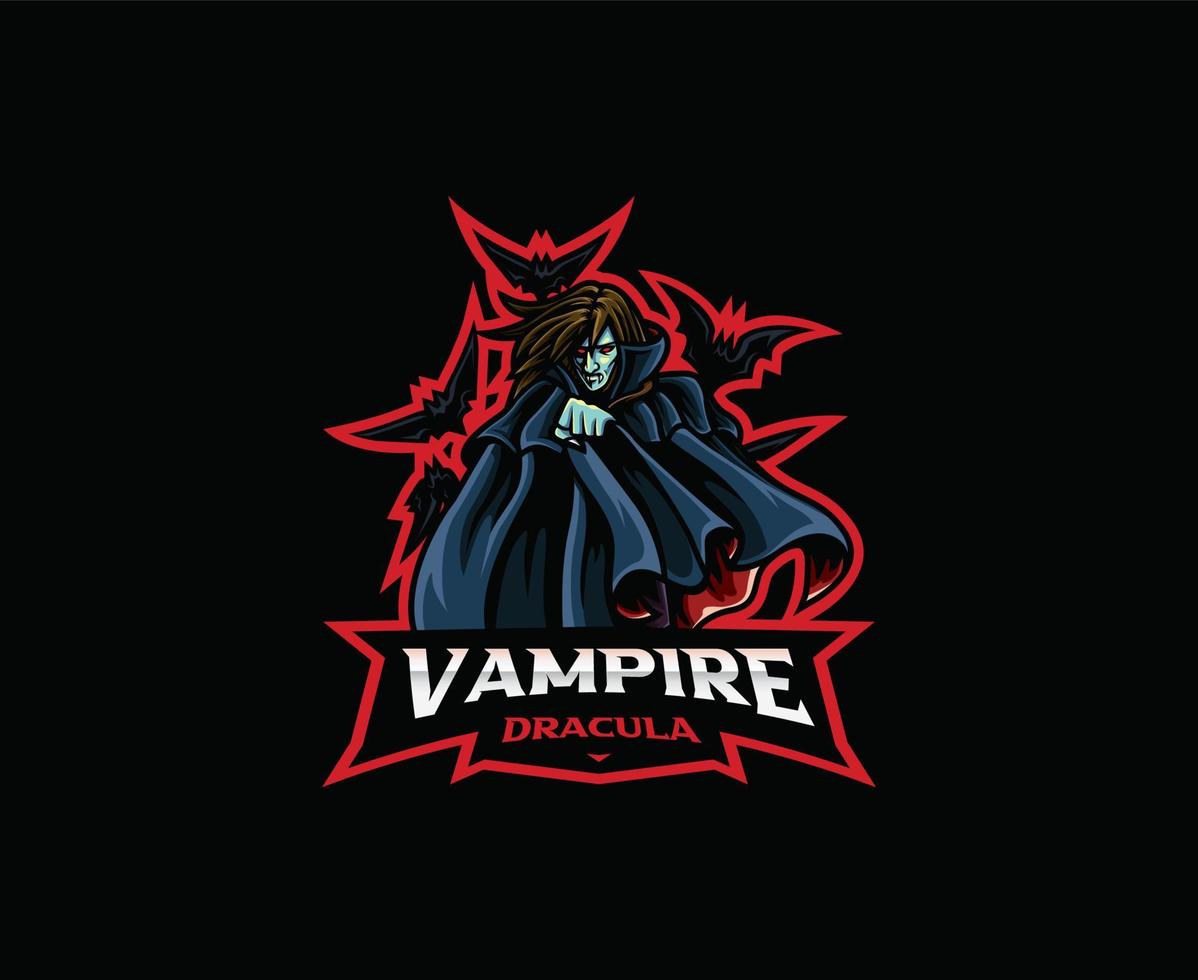 logotipo de la mascota del vampiro vector