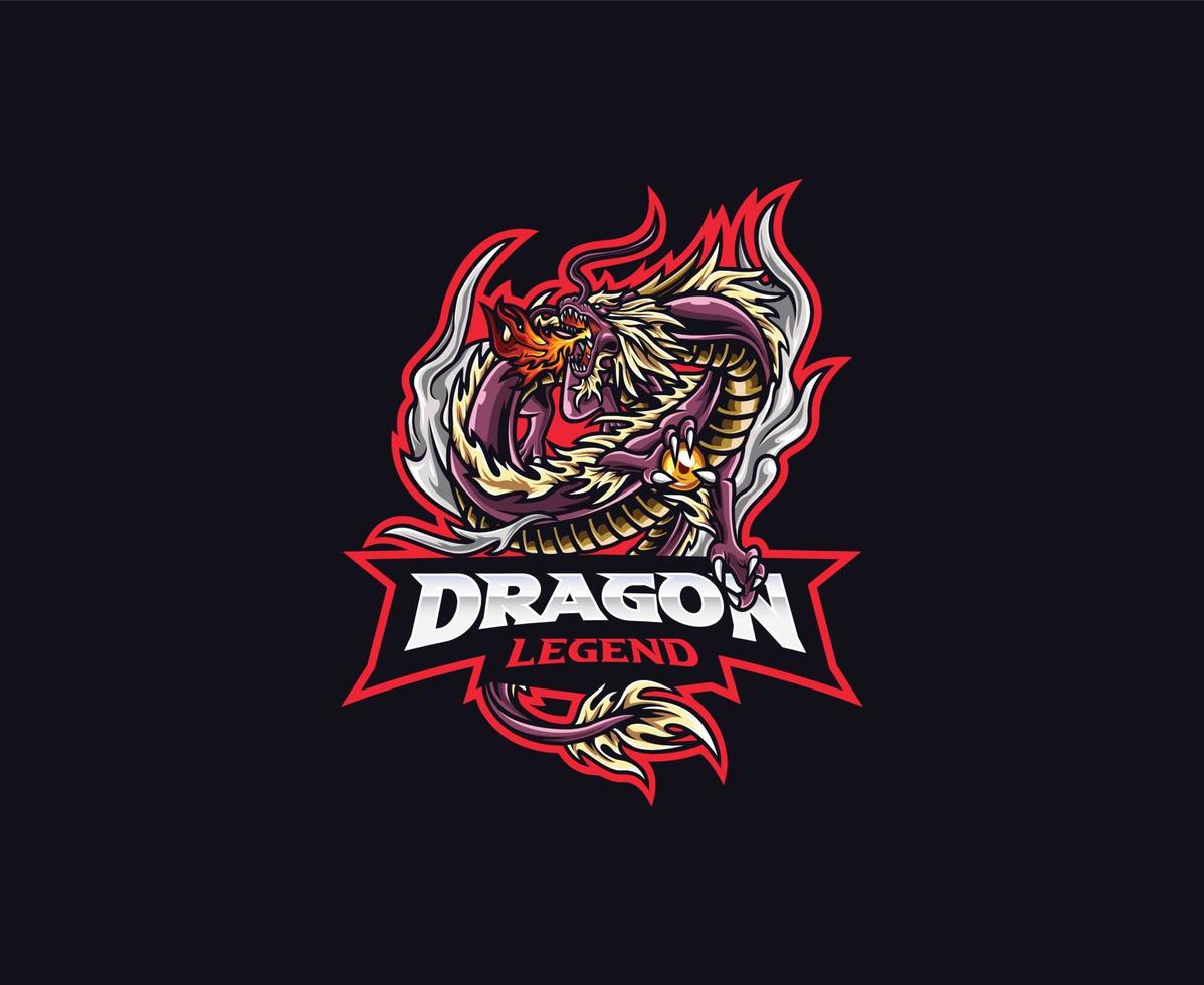 logotipo de la mascota del dragón vector