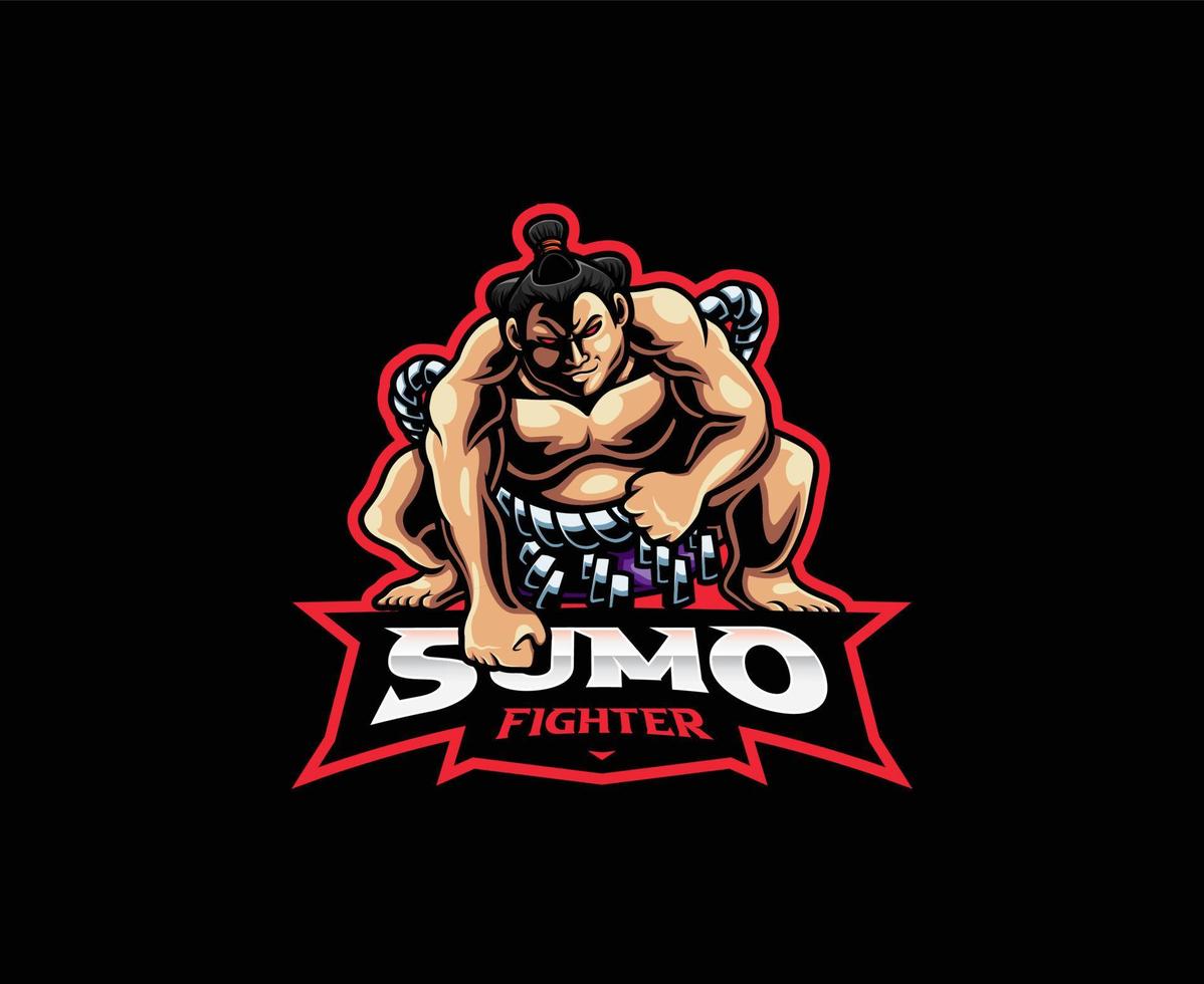 diseño de logotipo de mascota de sumo vector