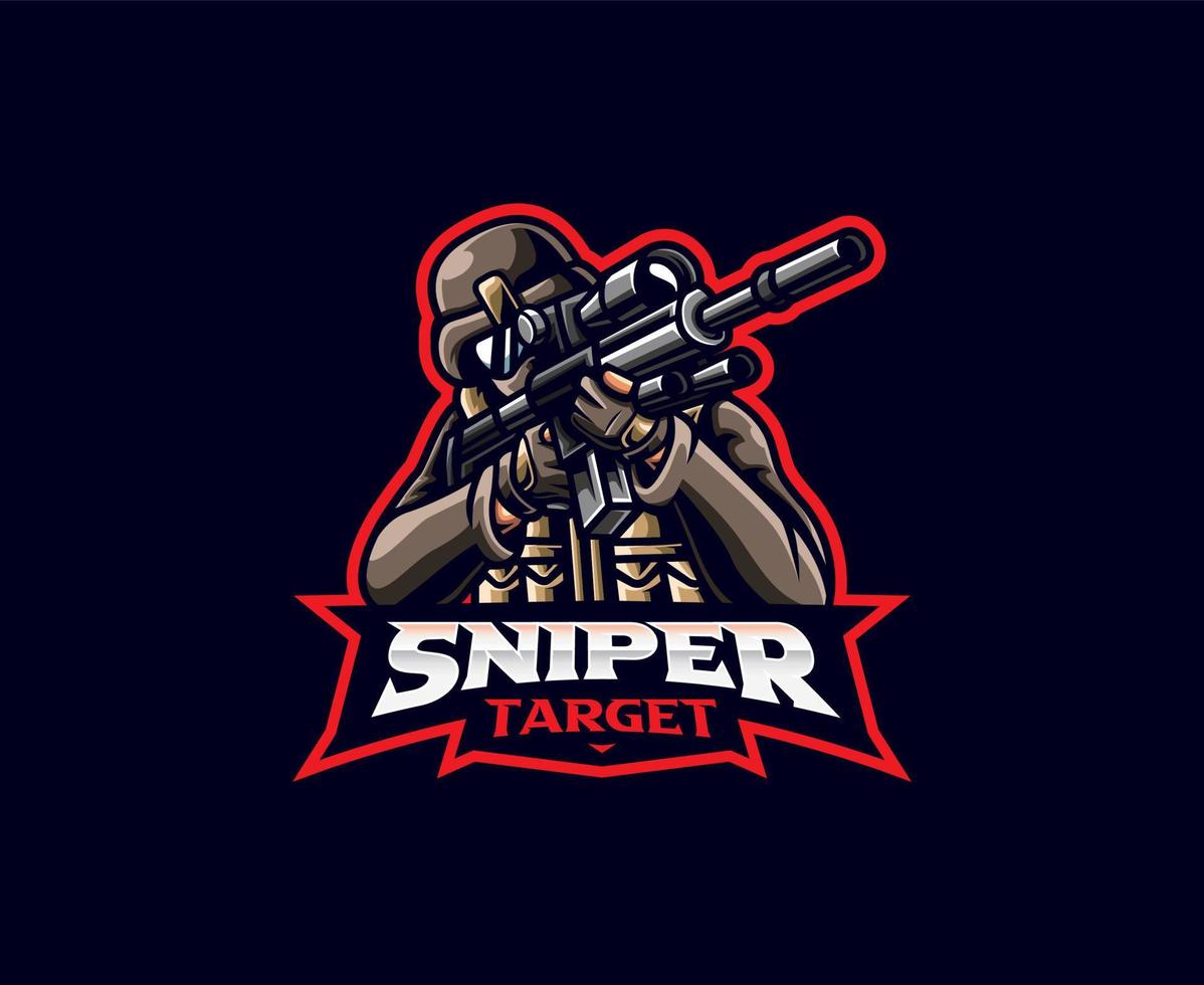 Sniper mascot logo design vector