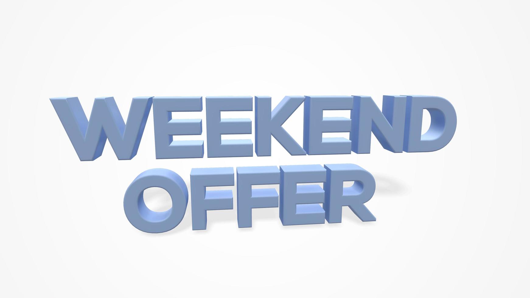 3d render weekend offer word use for landing page, template, ui, web, poster, banner, flyer, background, gift card, coupon, label, wallpaper,sale promotion,advertising, marketing photo
