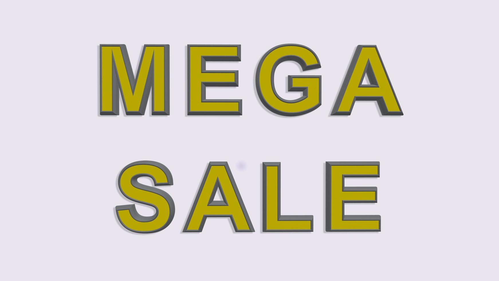 Mega sale banner with white background for special offers, sales photo