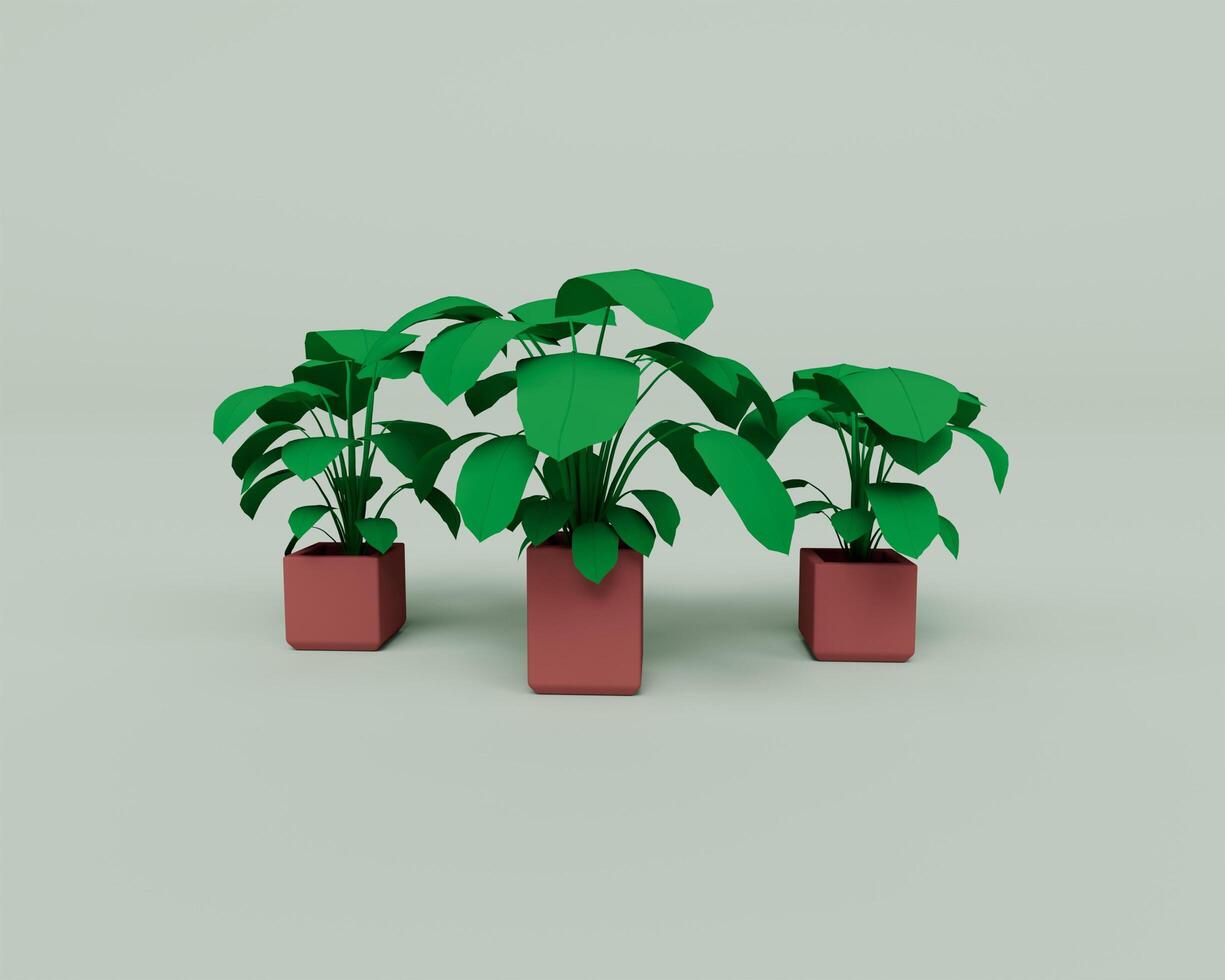 Flower plant 3d render Abstract design element Minimalist concept photo