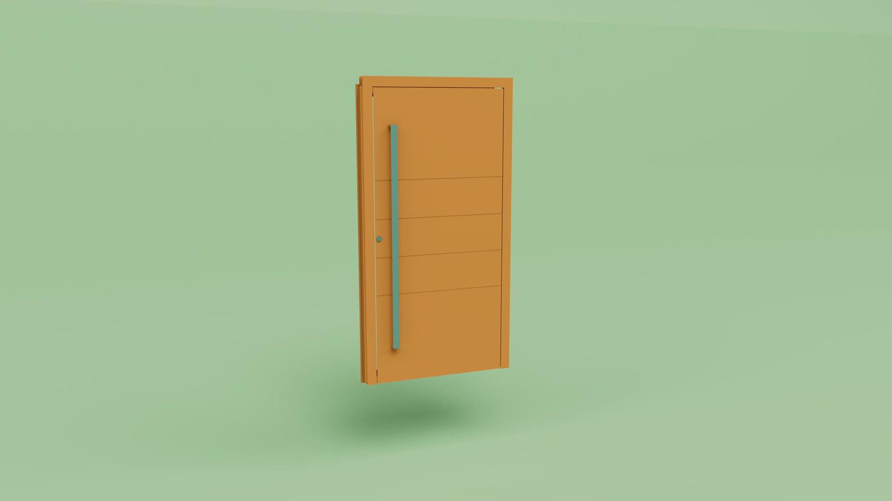 closed flying door 3d render Opportunity concept, abstract background in pastel colors, minimal scene photo